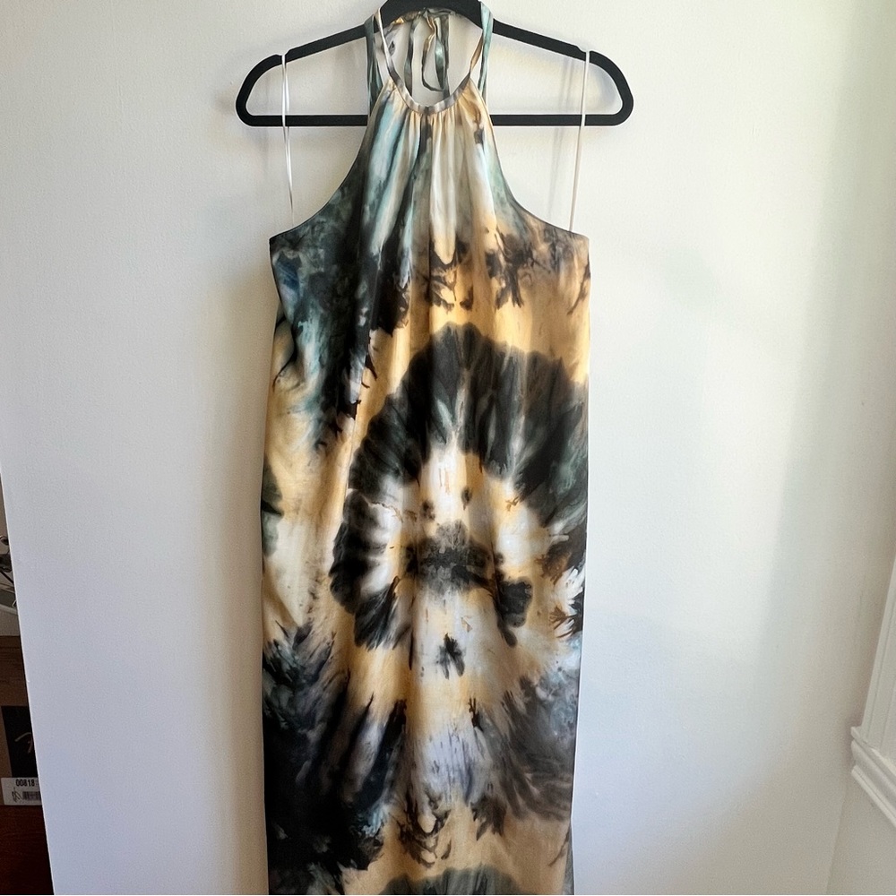 Tie Dye Halter Back Maxi Dress NWT Zara S
